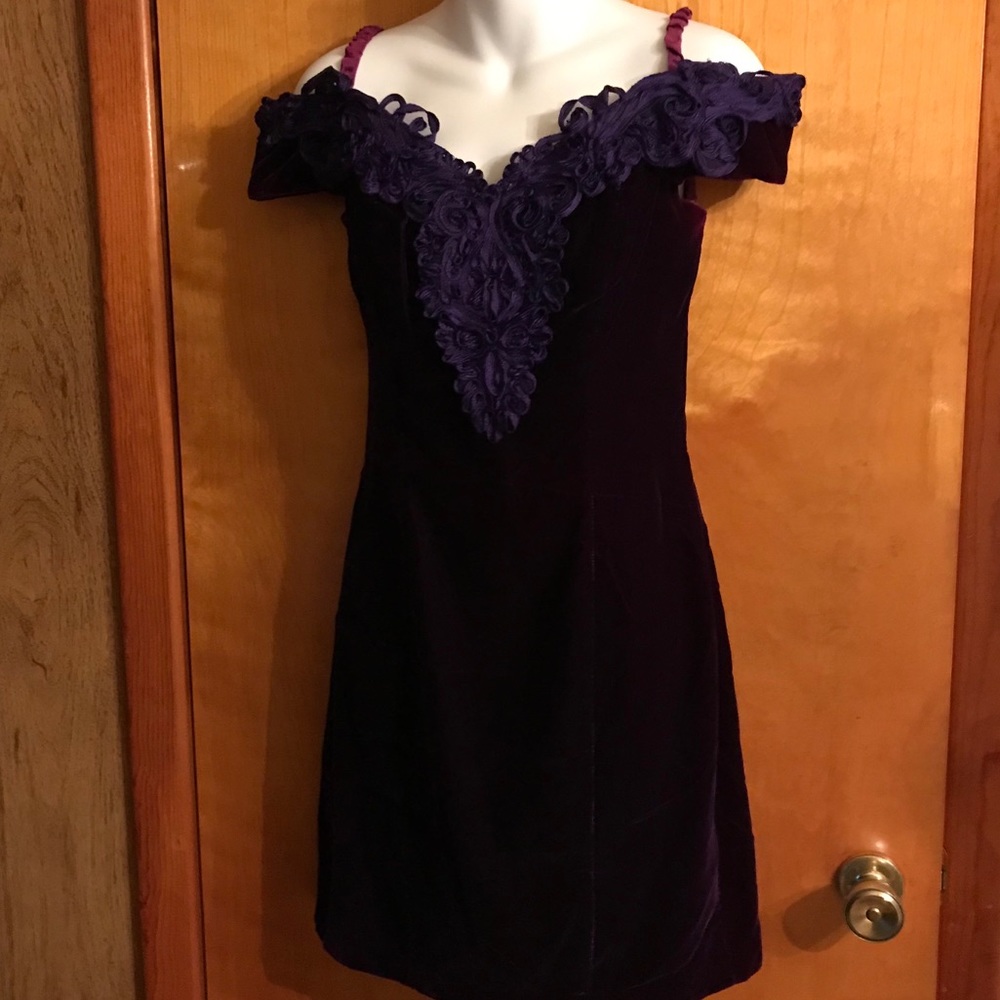 Vintage Zum Zum Purple Velvet Dress Size 7/8